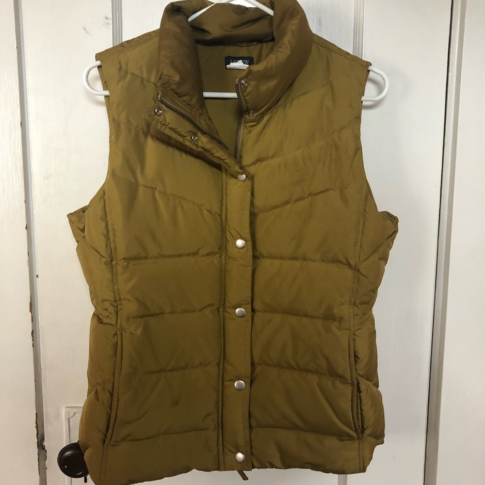 J. Crew Chartreuse Green Puffer Vest